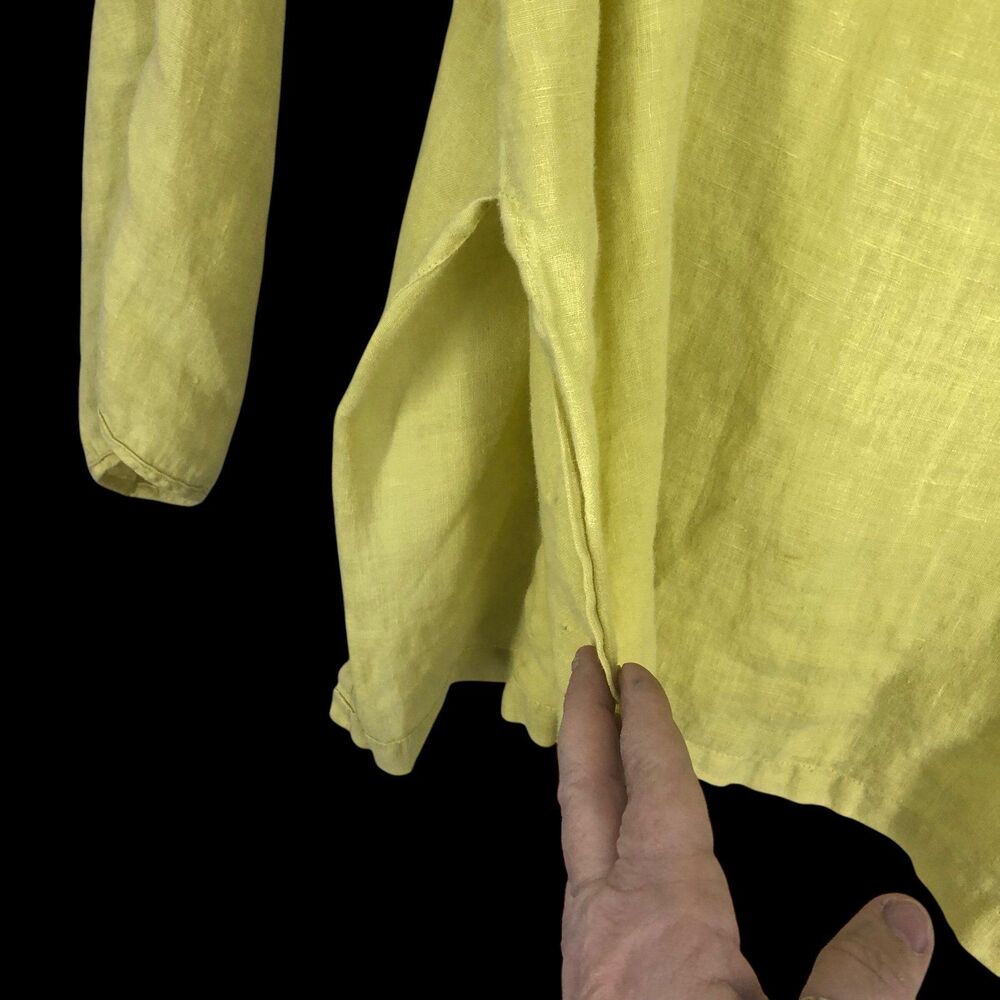 Vtg Kiko Pistachio Green Lagen Linen Blouse, Popo… - image 5